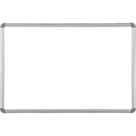 Mooreco Dry Erase Board, Steel, 48 in, 72 in, Aluminum Frame, White, Gloss 219PG