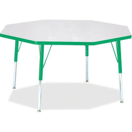 Jonti-Craft Berries Octagon Activity Table, 48 in. x 48 in., E-height, Freckled Gray/Green/Gray 6428JCE119