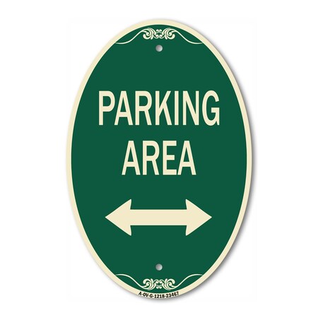 Signmission Parking Area with Bidirectional Arrow, 12 Inch X 18 Inch ...