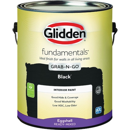 Glidden Fundamentals Grab-N-Go Eggshell Interior Paint Black 1 Gal. GLFIN50BL/01