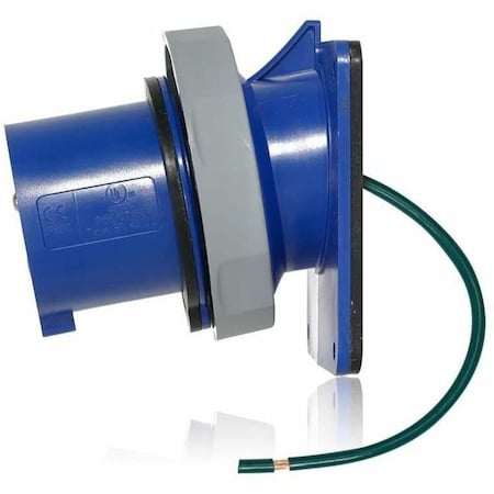 Leviton Pin & Sleeve Inlet, 30 A, 120/208V AC, Three Phase, 4 Pole, IEC Grounding, Blue, NEMA 3R, 4X, 6P, 12 530B9WLEV