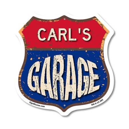 Signmission Carl's Garage, 12 Inch X 12 Inch, Aluminum Metal Sign SHI-A-12-383-CARL