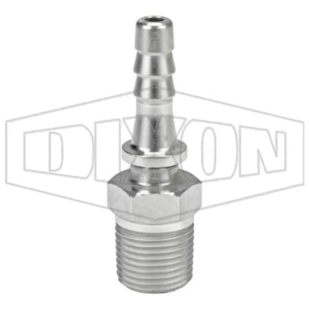 Dixon Boss Hose Stem, 1/2 x 3/8 in, MNPT x Hose Shank, Steel, Domestic MS6X8