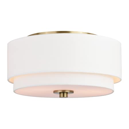 Vaxcel Burnaby 13in W Matte Brass Mid-Century Modern Flush Mount Ceiling Light Fixture C0278