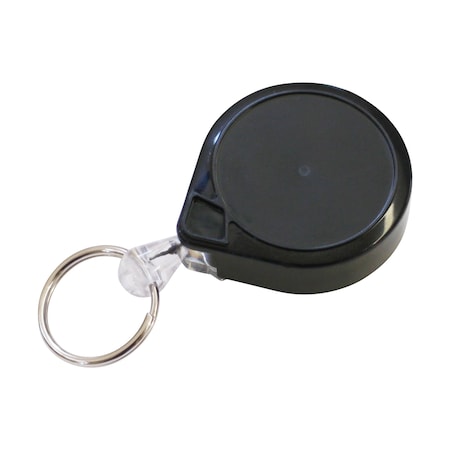 Key-Bak Round MINI-BAK, Black, Belt Clip , Split Ring, 25PK 0050-006-25