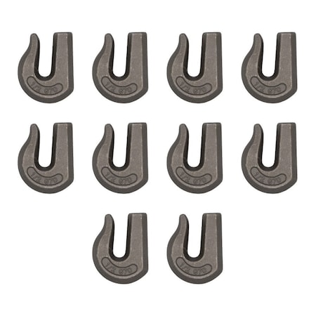 Mytee Products G70 1/2 in Weld On Chain Grab Hooks 11300 lbs WLL Truck Weldable Grab Hooks, 10PK GH-F-12G70x10