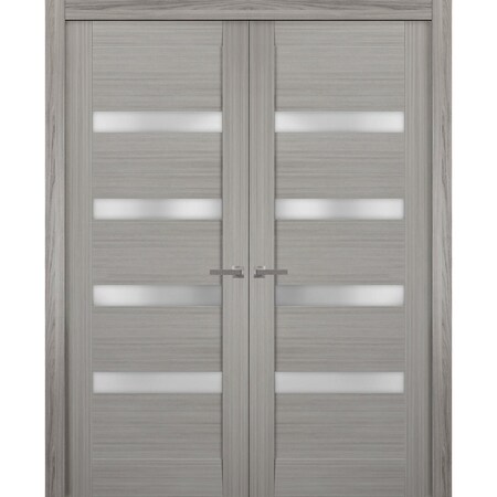 Sartodoors Solid French Double Doors 36x84 (2* 18x84) Solid Core Modern Interior QUADRO4113DD-SS-3684