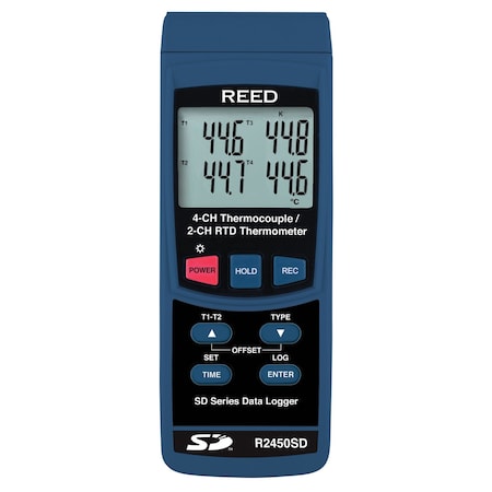 Reed Instruments Thermometer, LCD, 53mm, Thermocouple, RTD R2450SD