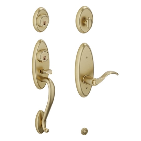 Baldwin Baldwin Landon Two Point Right Hand Single Cylinder Tubular Handleset Satin Brass Brass Finish 853450442RH