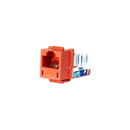 Hubbell Premise Wiring Hubbell Xcelerator HXJ5EOR Cat.5e Keystone Jack - 1 x RJ-45 Network Female - Orange HXJ5EOR
