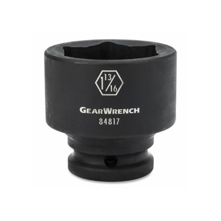 Gearwrench Impact Socket, 3/4 in Drive Size, 1-13/16 in Opening Size, 6-point, Standard Length 329-84817