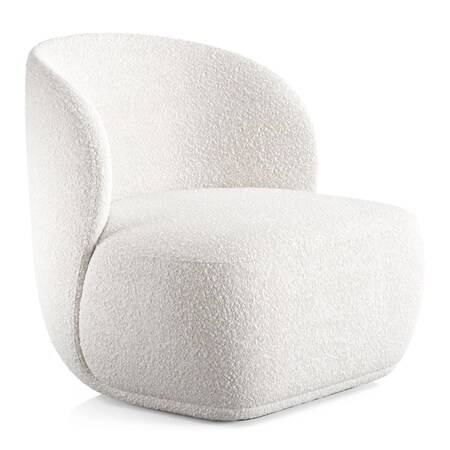 Homeroots 31" White Boucle Wingback Chair 520661