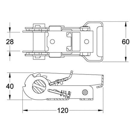 Doleco Ratchet Buckle 1", 1,466 lbs WLL Cargo Securement 58200001