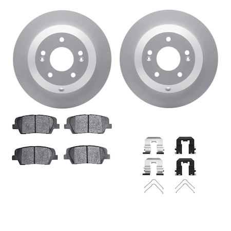 Dynamic Friction Co DFC GEOSPEC Coated Rotors with 5000 Brake Pads - Ceramic and Hardware 4512-03174