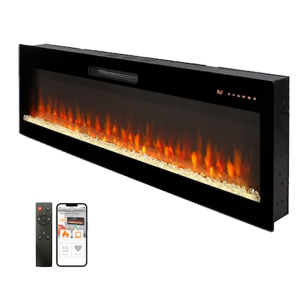 Edendirect Smart 50" WiFi-Enabled Electric Fireplace Heater, Recessed in-Wall and Wall-Mounted ZR-W1769P249200