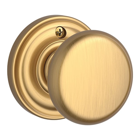 Baldwin Half Dummy Round Knob and Traditional Round Rose Lifetime Satin Brass Finish HDROUTRR044