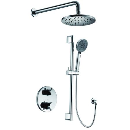 Alfi Brand Polished Chrome Round Style 2 Way Thermostatic Shower Set AB2545-PC