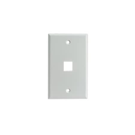 Swe-Tech 3C Keystone Wall Plate, White, 1 Port, Single Gang FWT301-1K-W
