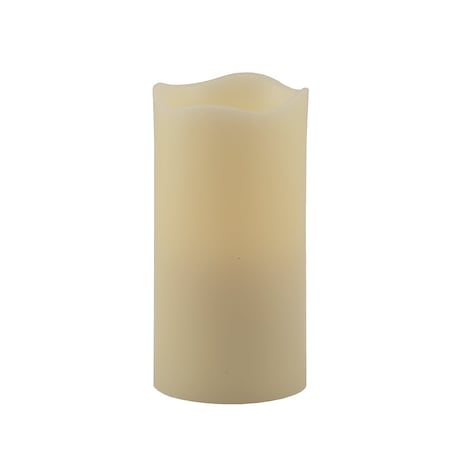 Homeroots 6" Ivory Flameless Pillar Candle 485144