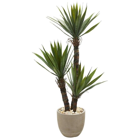 Dare2Decor 56 in. Yucca Artificial Tree in Sandstone Planter DA2111542
