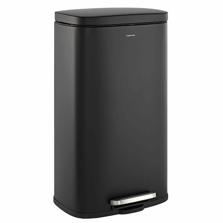 Happimess Curtis 8-Gallon Step-Open Trash Can, Charcoal Black HPM1011B