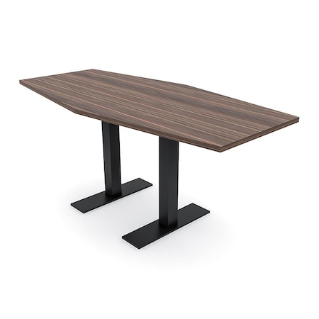 Skutchi Designs 6ft Hexagon Conference Table With Power | Harmony Series | 6 Person Meeting Room Table HAR-HEX.IR-36X72-T.BK-H3041-NA