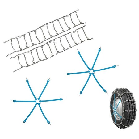 Mytee Products Snow Tire Chain Kit - Cam Tensioner Square Link Snow Tire Chains Fits w/ 19.5in Rim & 8in Wide Tires SBT31-TC195SQS-KIT