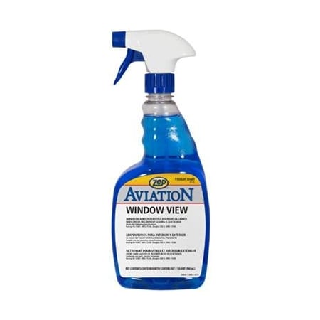 Zep Liquid Glass Cleaner, 1 qt., Blue, Pleasant, Plastic Spray Bottle, 12 PK F33601