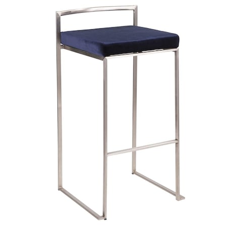 Lumisource 34 x 17.5 x 16 in. Fuji Contemporary Stainless Steel Barstool - Blue, Set of 2, 2PK B30-FUJI VBU2