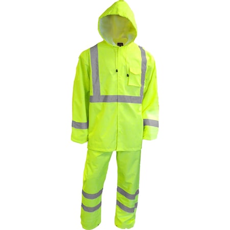 Reflective Apparel ANSI Type R Class 3 Two-Piece Rainsuit Set 402ST-LM-7X