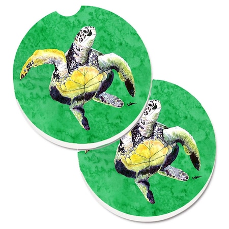Carolines Treasures Turtle Set of 2 Cup Holder Car Coaster 8671CARC