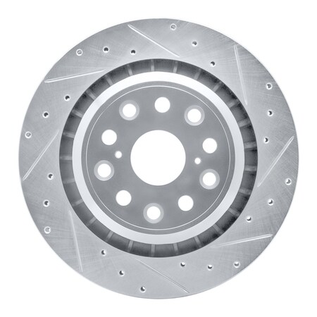 Dynamic Friction Co DFC Brake Rotor - Drilled and Slotted - Silver 631-75022D