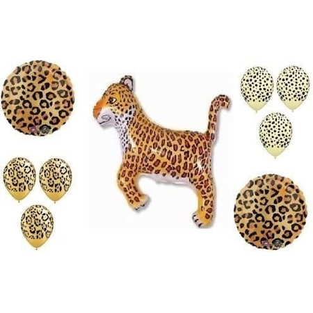 Loonballoon LEOPARD Cheetah BLACK SPOTS Jungle ZOO Safari Party Mylar & Latex BALLOONS Set Loon-BB-B01FTXNHEI