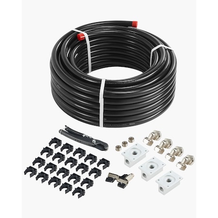 Vevor Air Compressor Line Kit 3/4'' x 100FT HDPE/Aluminum Shop Air Piping System Black CAP 100ft
