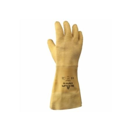 Showa Original Nitty Gritty Rubber-Coated Gloves, Large, Gray/Yellow 845-67NFW-10