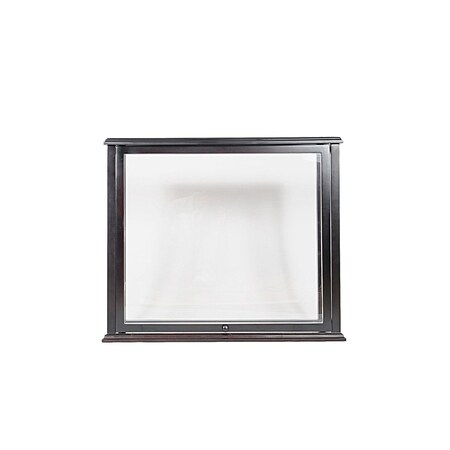 Homeroots 14in Black Glass Standard Display Stand 364370