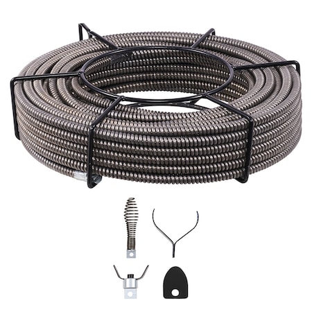 Vevor Drain Cable Sewer Cable 75Ft 1/2In Drain Cleaning Cable Auger Snake Pipe 75FT*1/2
