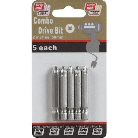 Grip-Rite Phillips/Square Combo 2'' Screwdriver Bit PCOMBOBIT2