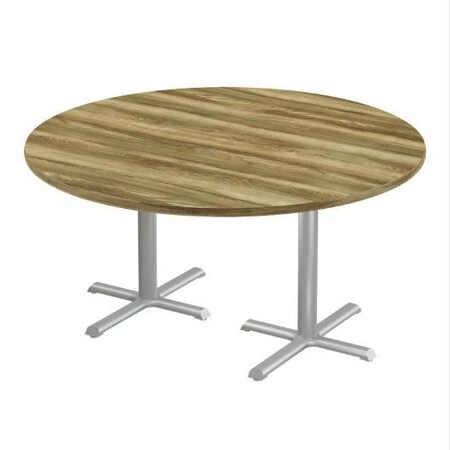 Correll Round Cafe Table, 60 in W, 60 in L, 29 in H, Particleboard Top, Colonial Hickory SCT60R-53-98-53