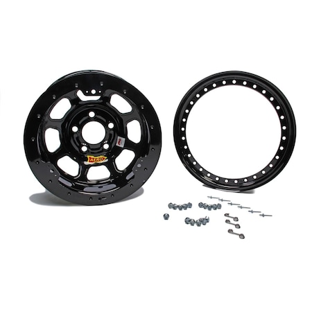 Active Athlete 15 x 10 in. 3 in. Bolt Pattern 5.00 in. Back Space Black Beadlock Wheel AC1387156