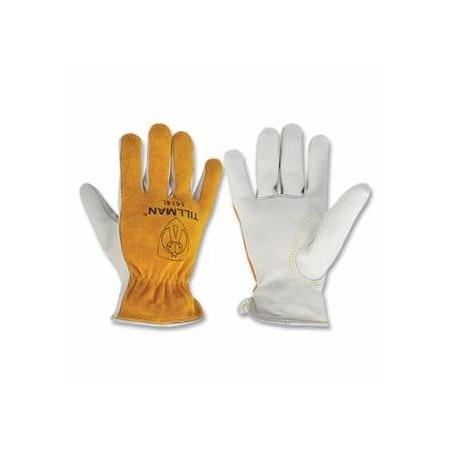 Tillman Drivers Gloves, 2X-Large, Cotton Stitching/Top Grain Cowhide Palm/Split Cowhide BOH, 12PK 724-14142X