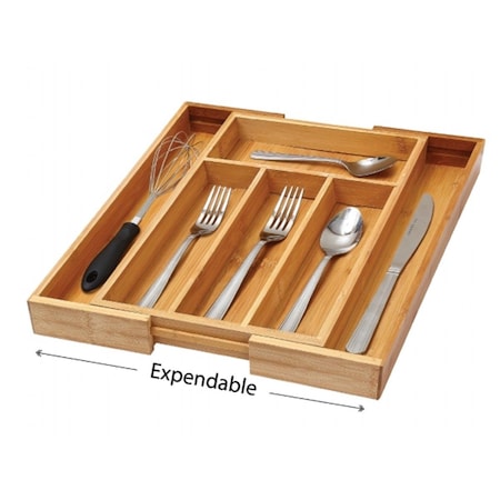 Ybm Home Bamboo 4 Compartment Flatware Organizer 340