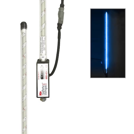 Safetywhips Warning Whip Super Duty LED Whip, Blue, Fiberglass Whip, Polycarbonate Protective Tubing, 60 Length SDL05B