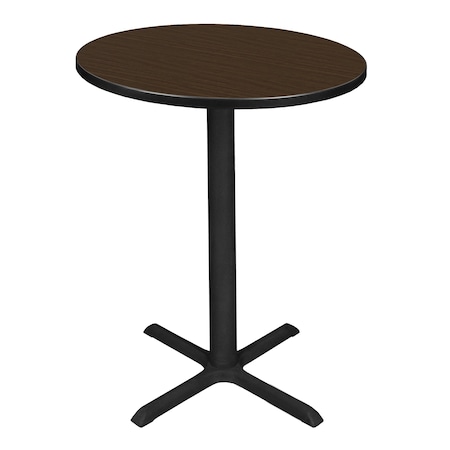 Regency Round Cain Small X-Base Cafe Table, 30 in W, 30 in L, Neo Walnut TCB30RNDNW