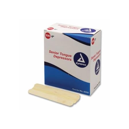 Medique Tongue Depressor, 6 in L, 3/4 in W, Wood, Disposable 899-63213