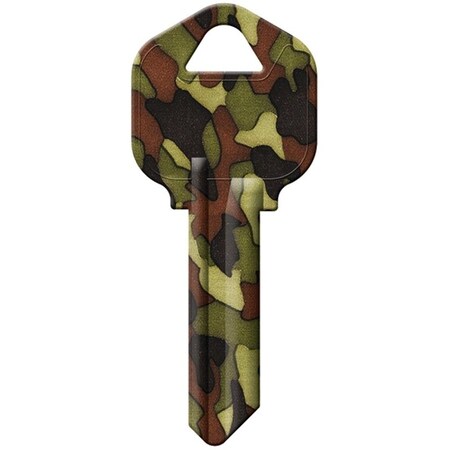 Hy-Ko Key Blank, Camouflage, Solid Brass, Nickel, For: Kwikset KW1, Titan KW10 Keyways 16010KW1-06