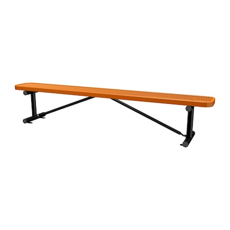 Leisure Craft Bench w/o Back, Surfce Mount, 8ft., Orange B8XPSM-ORANGE