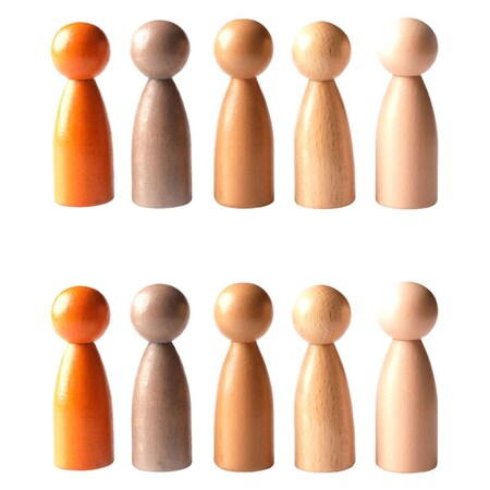Learning Advantage Peg People of The World, 5 Different Skin-Like Tones - Set of 10 CTUFF455
