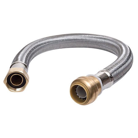 Sharkbite SharkBite 1/2 in. Push Fit X 3/4 in. D FIP 18 in. Stainless Steel Supply Line UR3068FX18