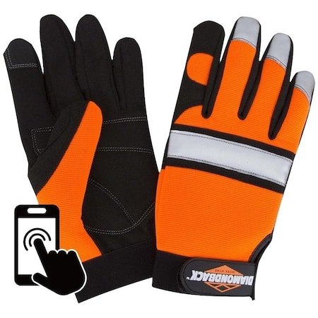 Diamondback Touchscreen Hi Visibility Mechanics Gloves, L 5959L